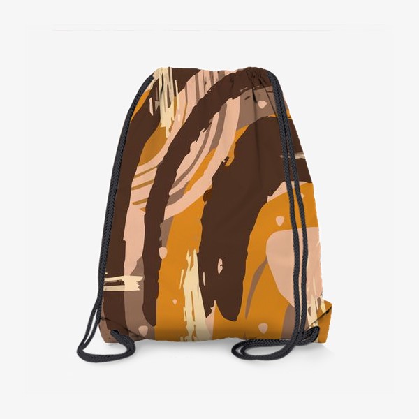 Рюкзак &laquo;Современный модный абстрактный узор в коричневых пастельных тонах. пятна, овалы, круги, разводы&raquo;