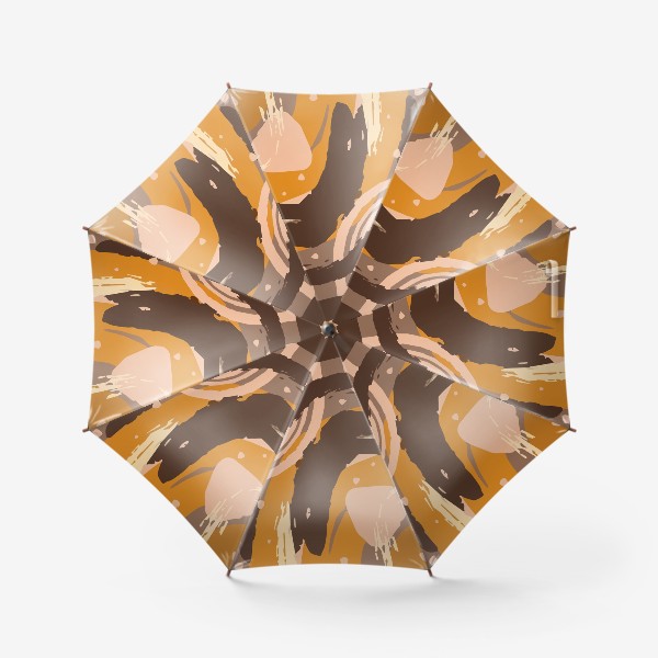 Зонт «Современный модный абстрактный узор в коричневых пастельных тонах. пятна, овалы, круги, разводы»