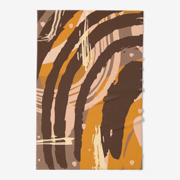 Полотенце «Современный модный абстрактный узор в коричневых пастельных тонах. пятна, овалы, круги, разводы»