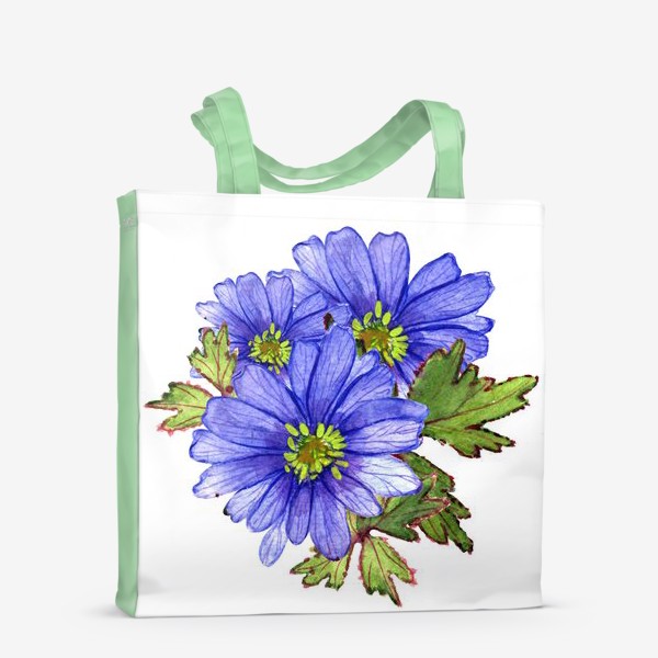 Сумка-шоппер &laquo;синие цветы&raquo;