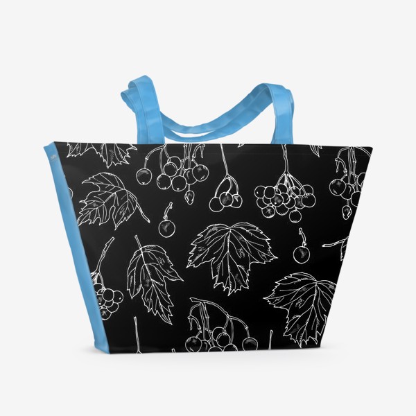 Пляжная сумка &laquo;калина ягоды и листья&raquo;