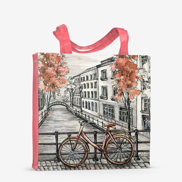 Сумка-шоппер «Акварельная иллюстрация Амстердам»