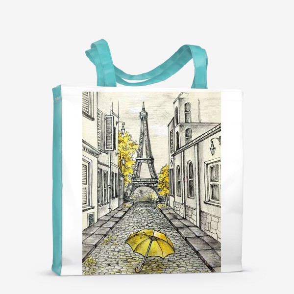 Сумка-шоппер &laquo;Акварельная иллюстрация осень в Париже&raquo;