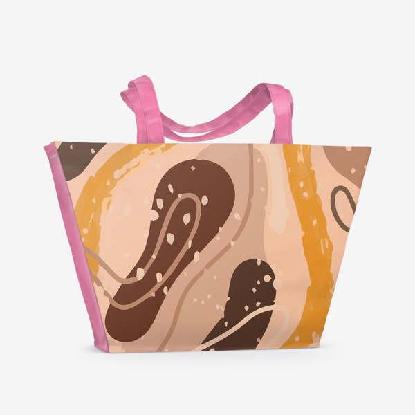 Пляжная сумка &laquo;Абстрактный узор. Стиль Бохо. Бежевые пятна, овалы, круги, разводы&raquo;
