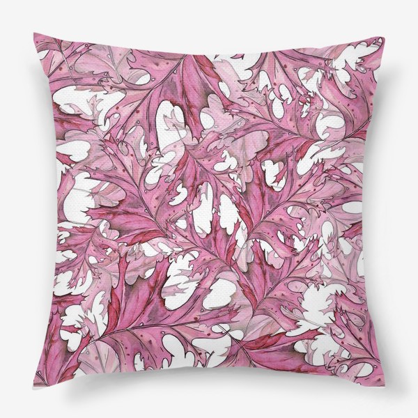 Подушка «розовые листья»