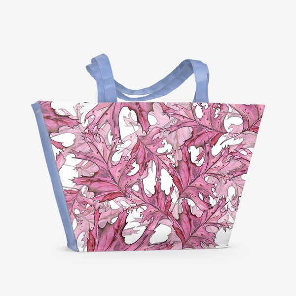 Пляжная сумка «розовые листья»