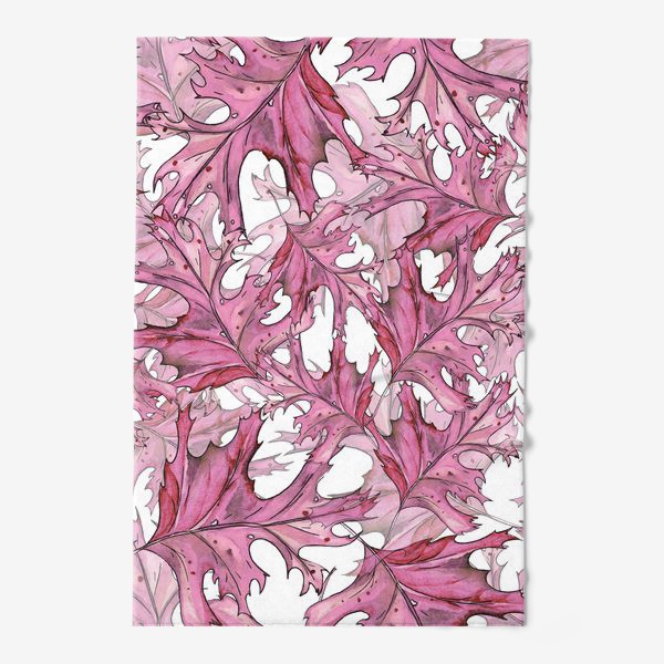 Полотенце «розовые листья»