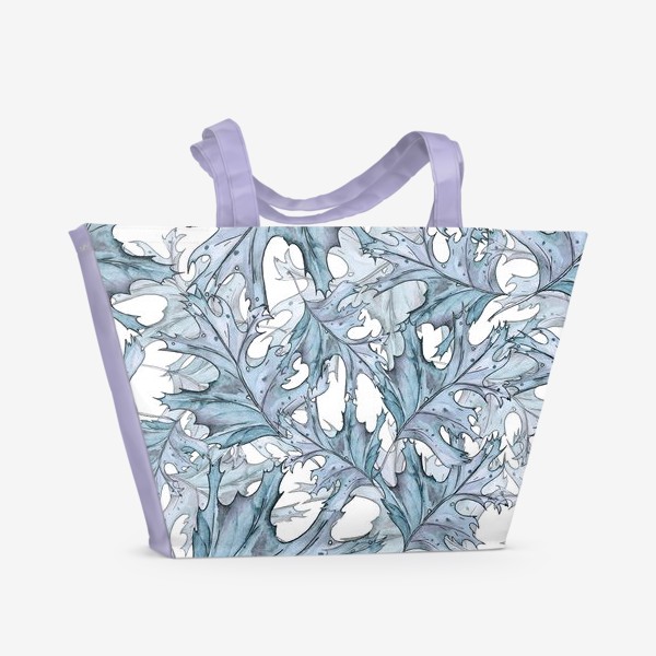 Пляжная сумка «голубые листья»