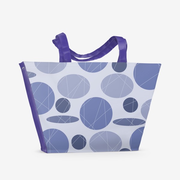 Пляжная сумка «Паттерн, круги и овалы, сиреневый »