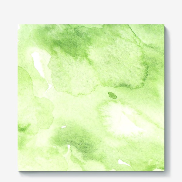 Холст «Акварель абстракция зеленое пятно. »