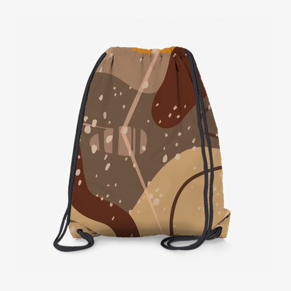 Рюкзак «Модный абстрактный узор в коричневых тонах пятнами, овалами, точками, линиями »