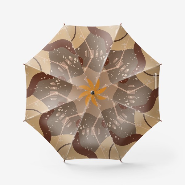 Зонт &laquo;Модный абстрактный узор в коричневых тонах пятнами, овалами, точками, линиями &raquo;