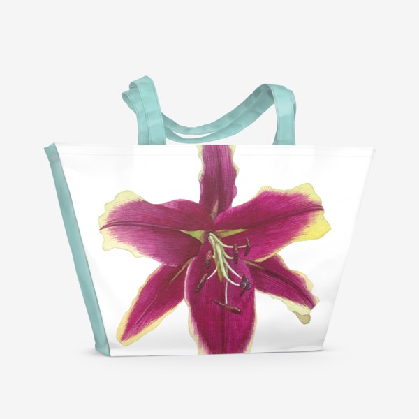Пляжная сумка «Розовая лилия»