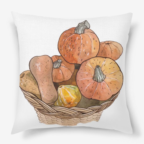 Подушка «Оранжевые тыквы»