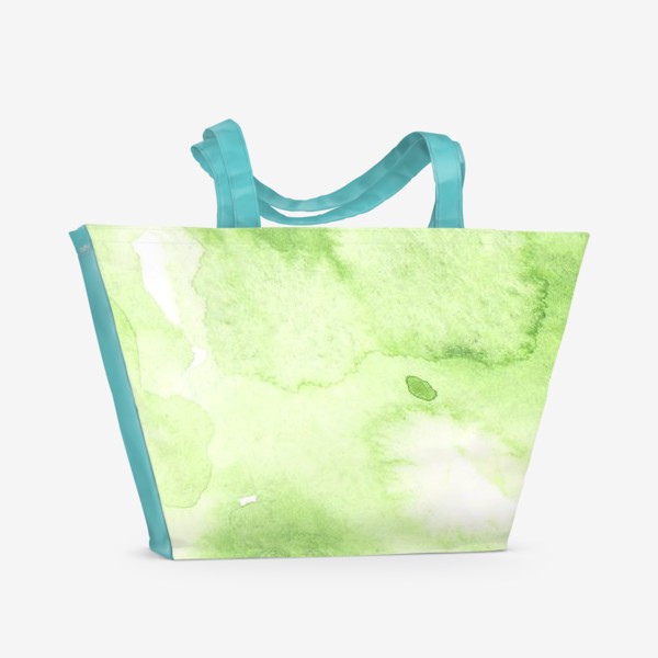 Пляжная сумка «Акварель абстракция зеленое пятно. »