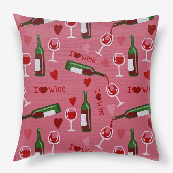 Подушка «Я люблю вино»