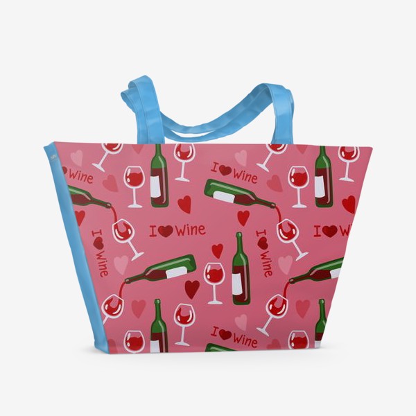 Пляжная сумка «Я люблю вино»