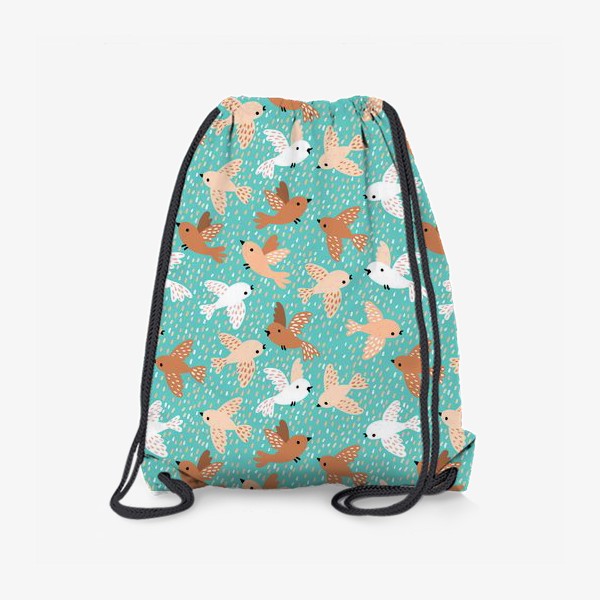 Рюкзак «Милые птички на голубом фоне»