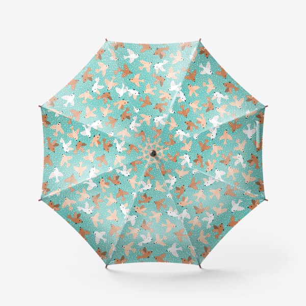 Зонт «Милые птички на голубом фоне»