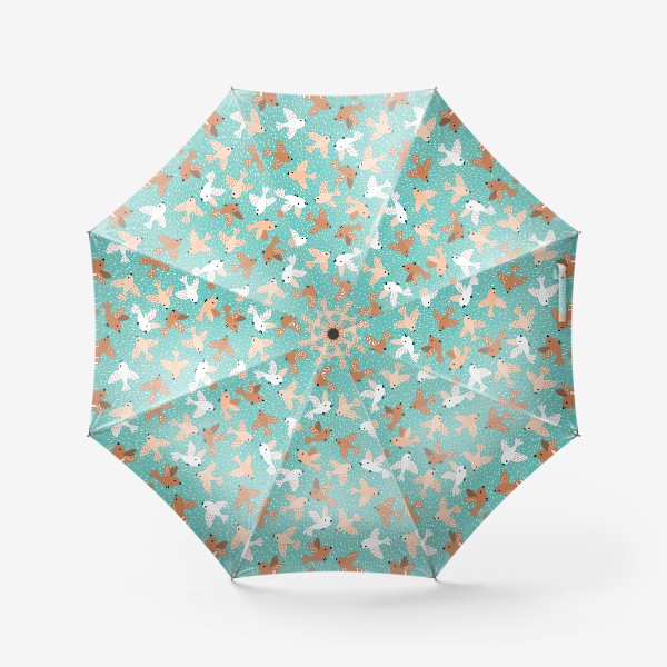 Зонт «Милые птички на голубом фоне»