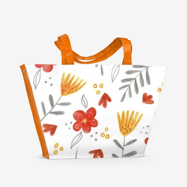 Пляжная сумка «Осенний цветочный принт»
