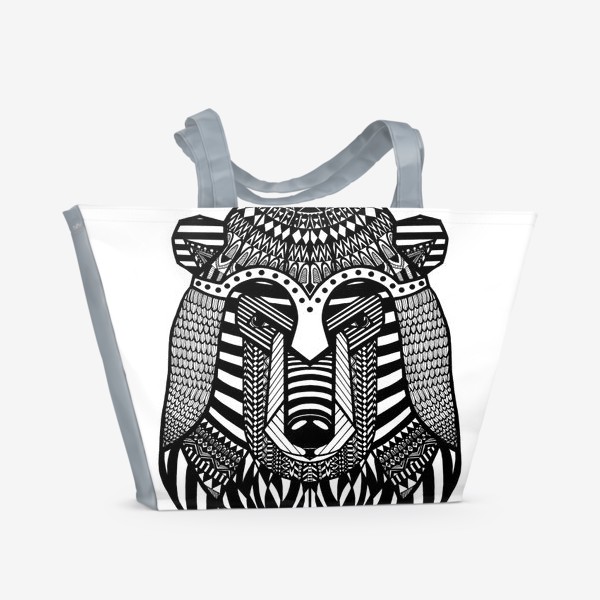 Пляжная сумка «Медведь в шлеме»