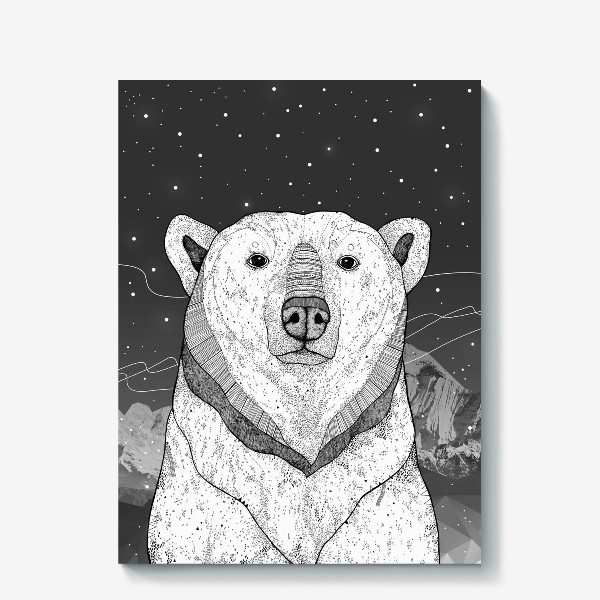Холст «Белый медведь. Мишка полярный. »