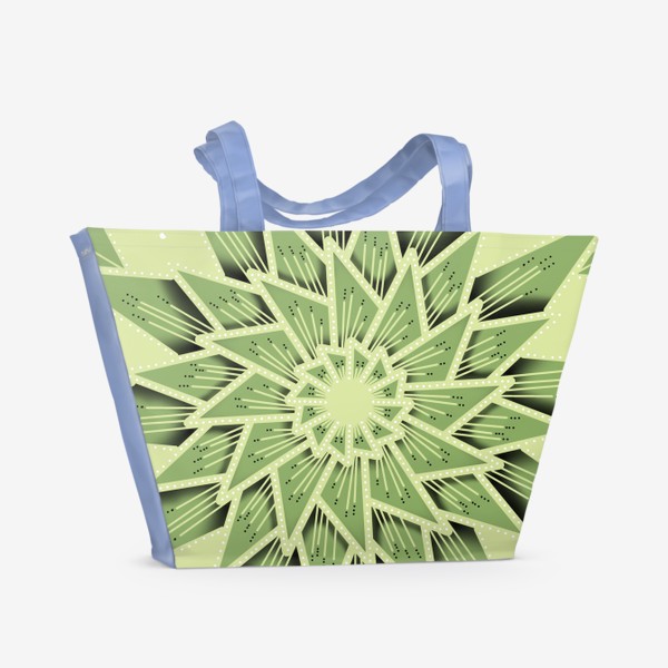 Пляжная сумка «Абстракция, геометрия, оттенки зеленого »