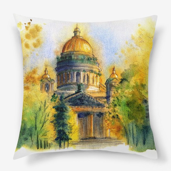 Подушка «Осенний Исаакиевский собор, Санкт-Петербург»