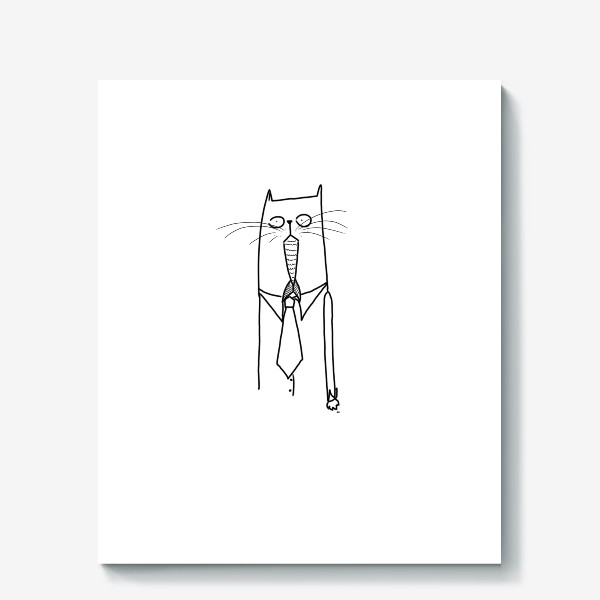Холст «Деловой кот при галстуке»