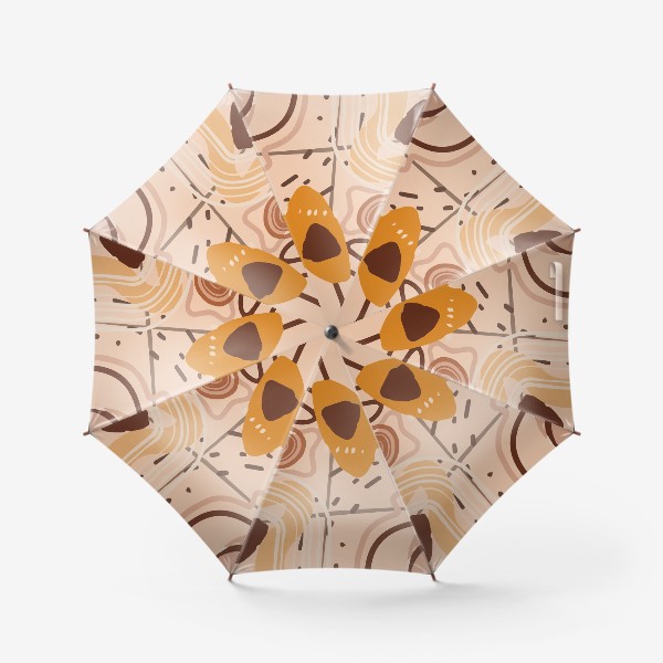 Зонт &laquo;Узор в стиле  Бохо. Современная абстракция. Бежевые пятна, овалы, круги, разводы&raquo;