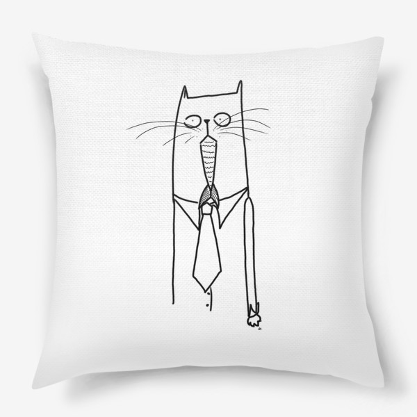 Подушка «Деловой кот при галстуке»