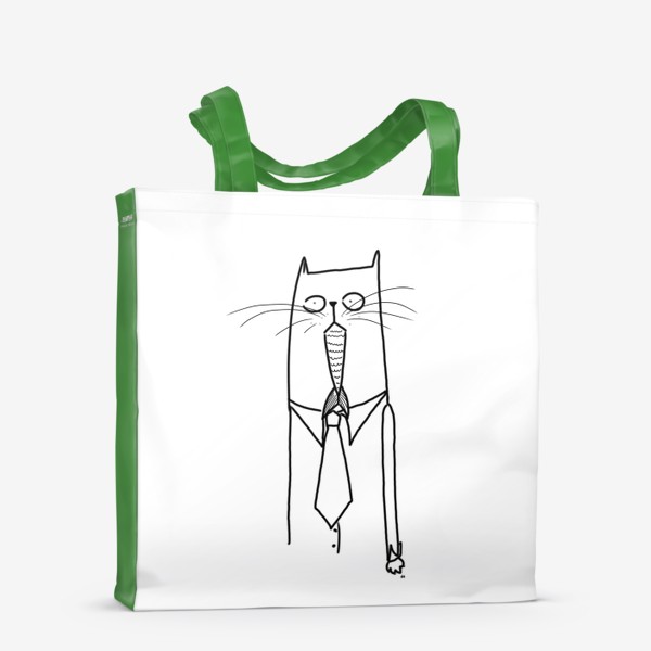 Сумка-шоппер «Деловой кот при галстуке»