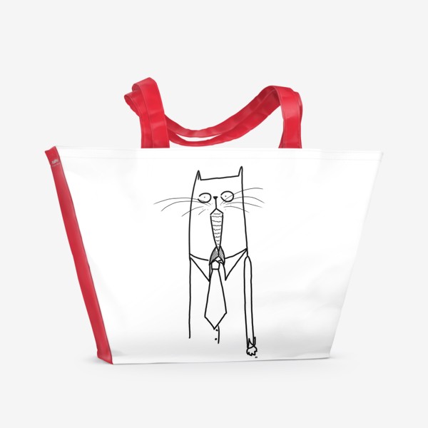 Пляжная сумка &laquo;Деловой кот при галстуке&raquo;