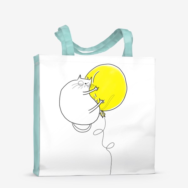 Сумка-шоппер «Кот на желтом воздушном шаре»