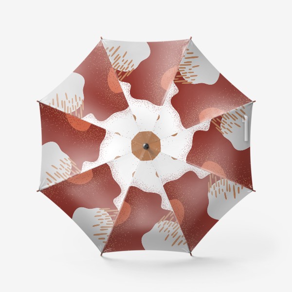 Зонт «Абстракция в теплых тонах: пятна, полоски, точки»