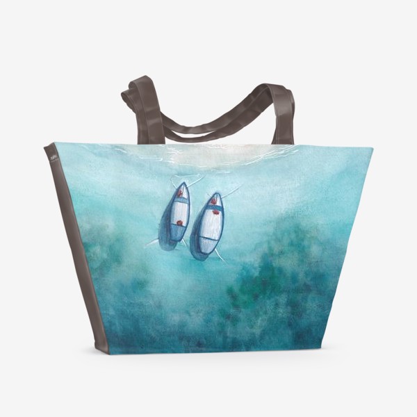 Пляжная сумка «Лодки у побережья»