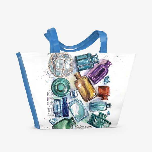 Пляжная сумка «Карафуто стекло бутылочки Karafuto glass Сахалин»