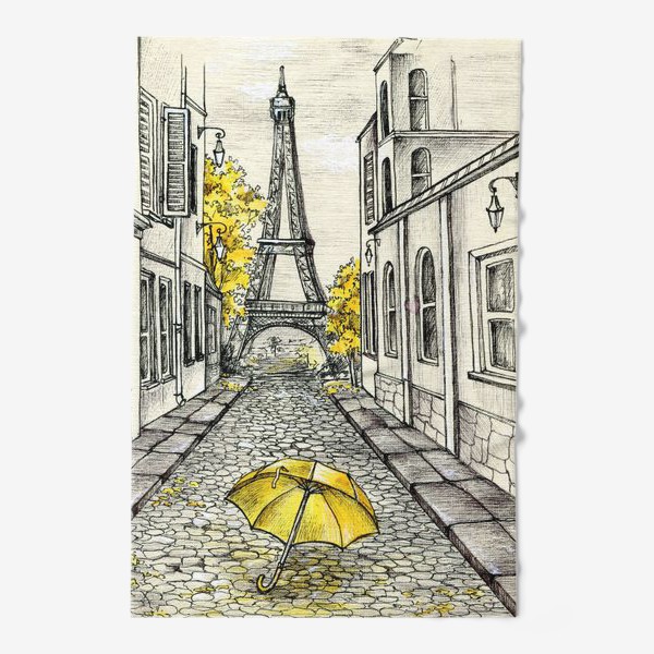 Полотенце «Акварельная иллюстрация осень в Париже»