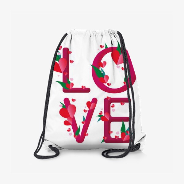 Рюкзак «надпись LOVE и сердечки»