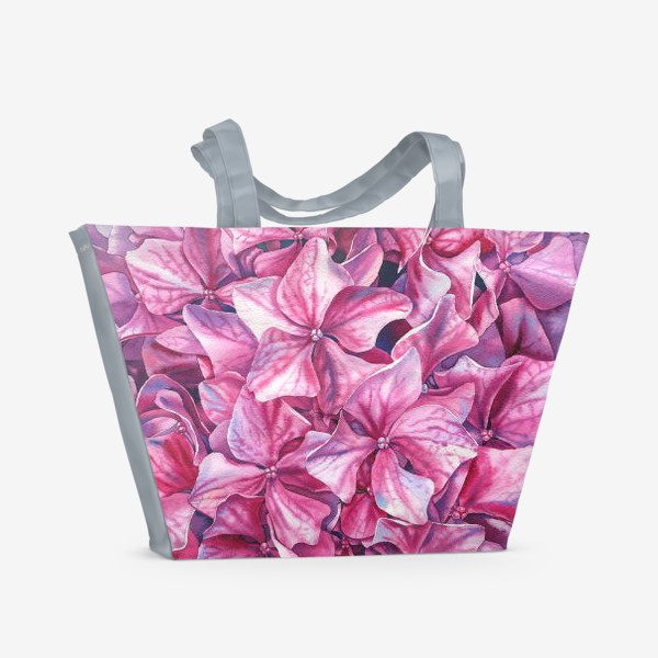 Пляжная сумка «In my garden. Pink hydrangea.»