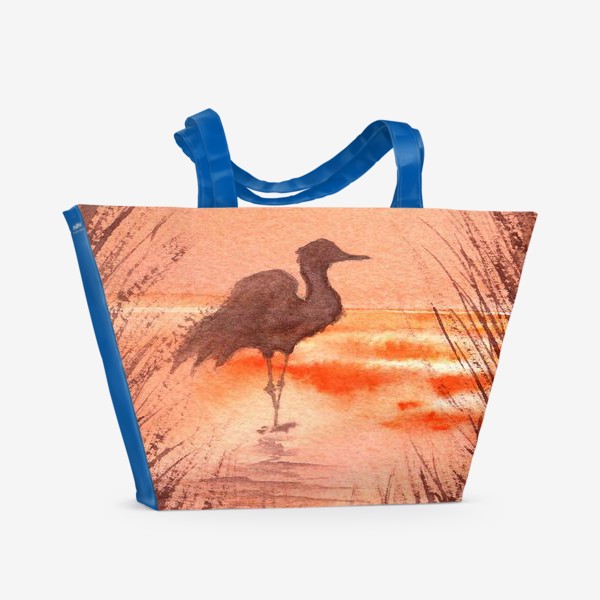 Пляжная сумка «Птица на закате»