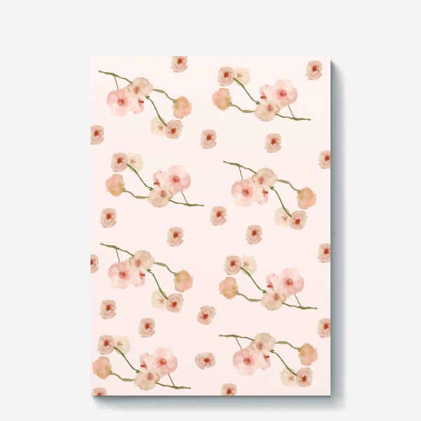 Холст «Паттерн цветы сакуры на розовом»