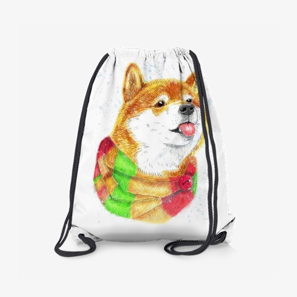 Рюкзак «Собака в шарфике и снег»