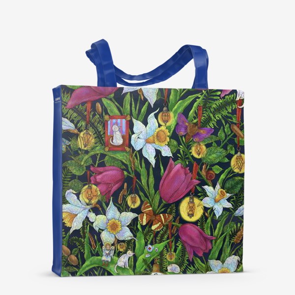 Сумка-шоппер «Старая сказка в саду с тюльпанами и нарциссами»