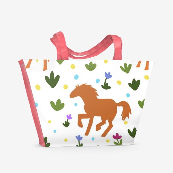 Пляжная сумка «Паттерн с лошадьми»