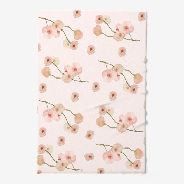 Полотенце &laquo;Паттерн цветы сакуры на розовом&raquo;