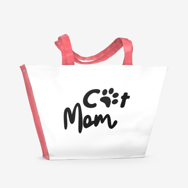 Пляжная сумка «Леттеринг "Cat mom"»