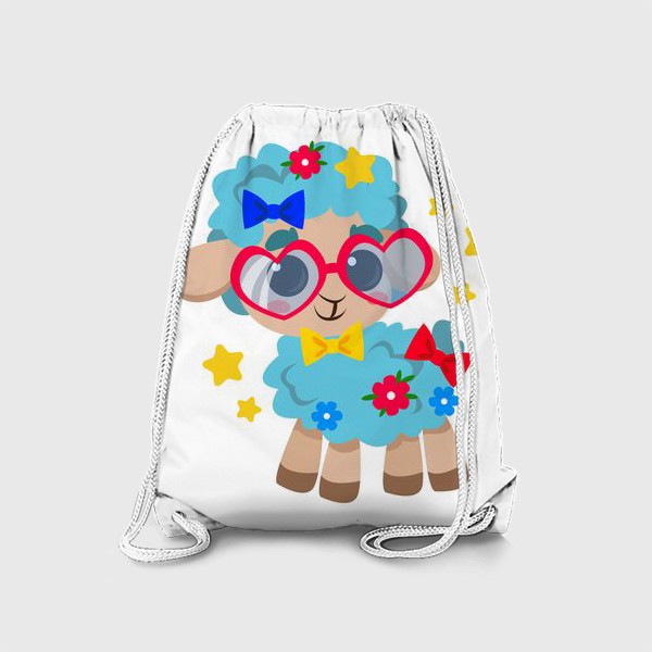 Рюкзак «Милая малышка голубая овечка в очках»