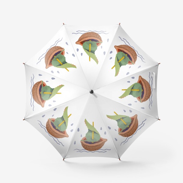 Зонт «Кораблик из ореховой скорлупки и листика»